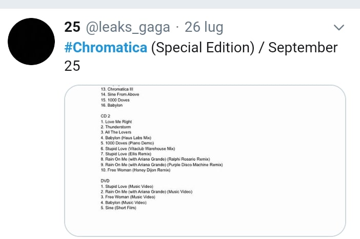chromatica special edition lady gaga in uscita il 25 settembre 2021 zerkalo spettacolo
