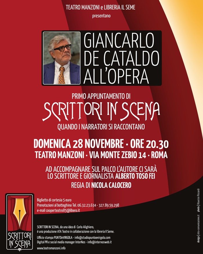 SCRITTORI IN SCENA, Giancarlo De Cataldo apre la serie di incontri al Teatro Manzoni zerkalo spettacolo