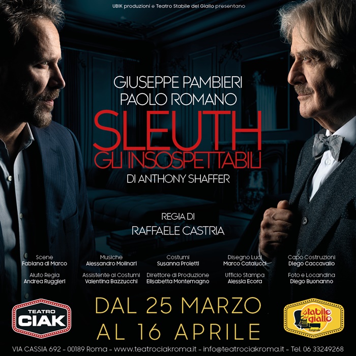 Sleuth – Gli insospettabili, al Teatro Ciak il classico di Anthony Shaffer con Giuseppe Pambieri e Paolo Romano zerkalo spettacolo